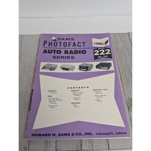 Original Sams PhotoFact Auto Radio Series Book AR-222 August 1976
